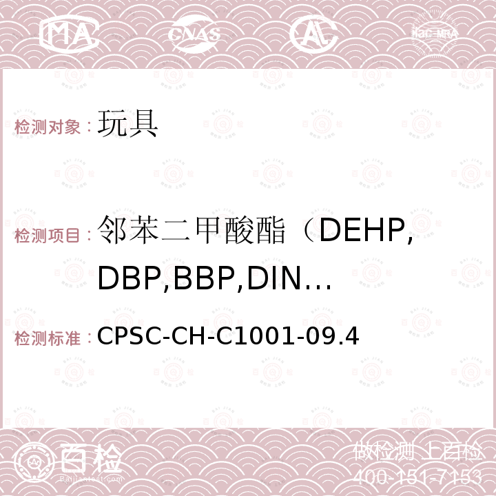 邻苯二甲酸酯（DEHP,DBP,BBP,DINP,DIBP,DCHP,DPENP,DHEXP） 测定邻苯二甲酸酯的标准操作程序