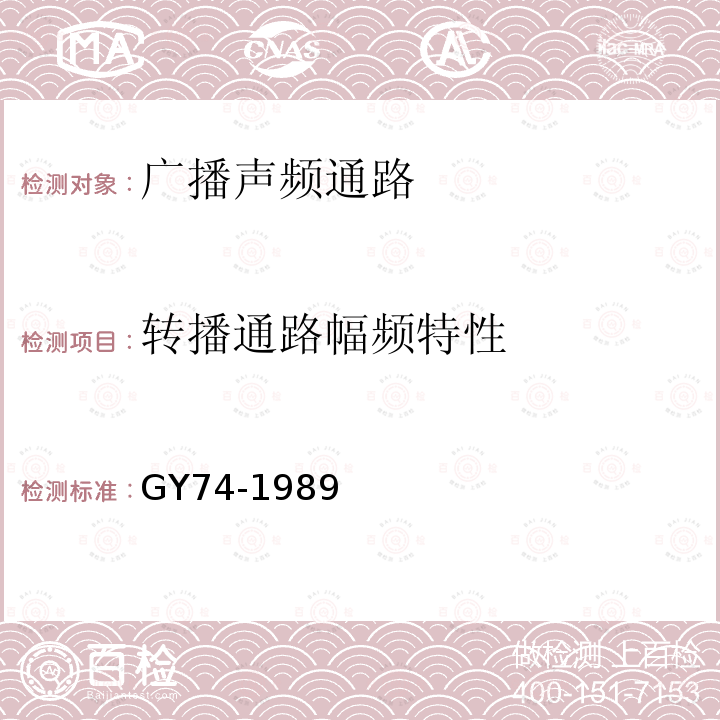 转播通路幅频特性 广播声频通路运行技术指标测量方法