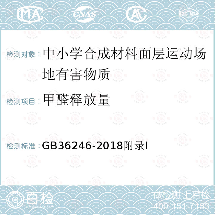 甲醛释放量 中小学合成材料面层运动场地