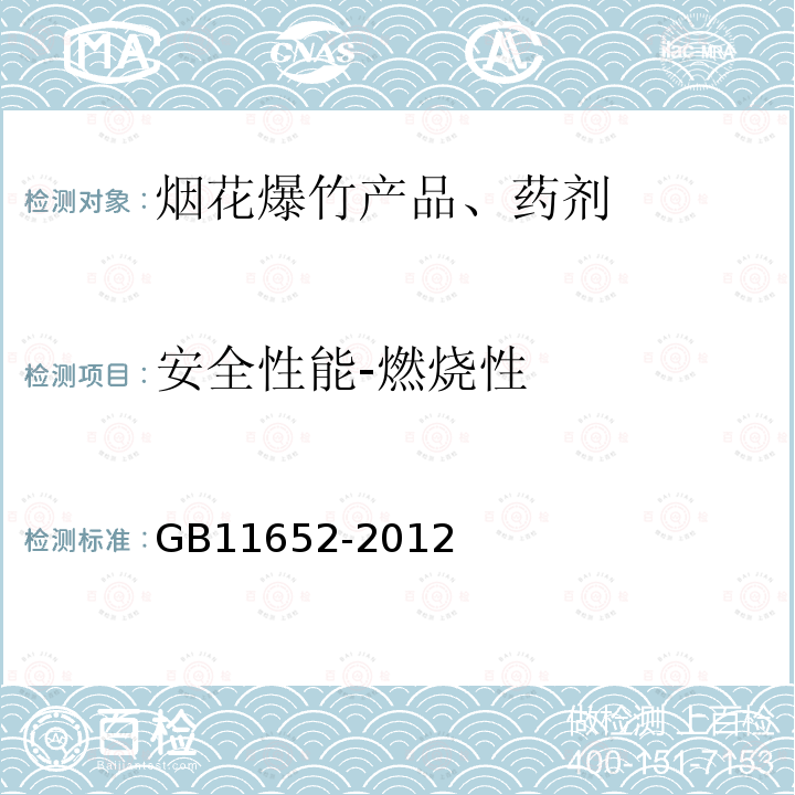 安全性能-燃烧性 GB 11652-2012 烟花爆竹作业安全技术规程(附条文说明)