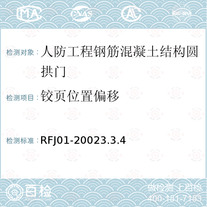 铰页位置偏移 人民防空工程防护设备产品质量检验与施工验收标准