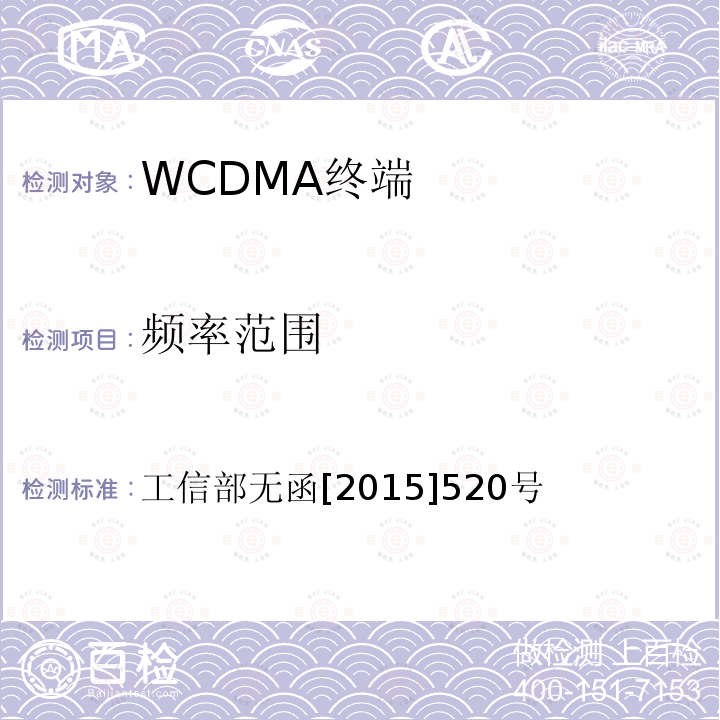 频率范围 工信部无函[2015]520号 工业和信息化部关于同意在部分城市给中国联合网络通信集团有限公司WCDMA系统增加分配频率的批复