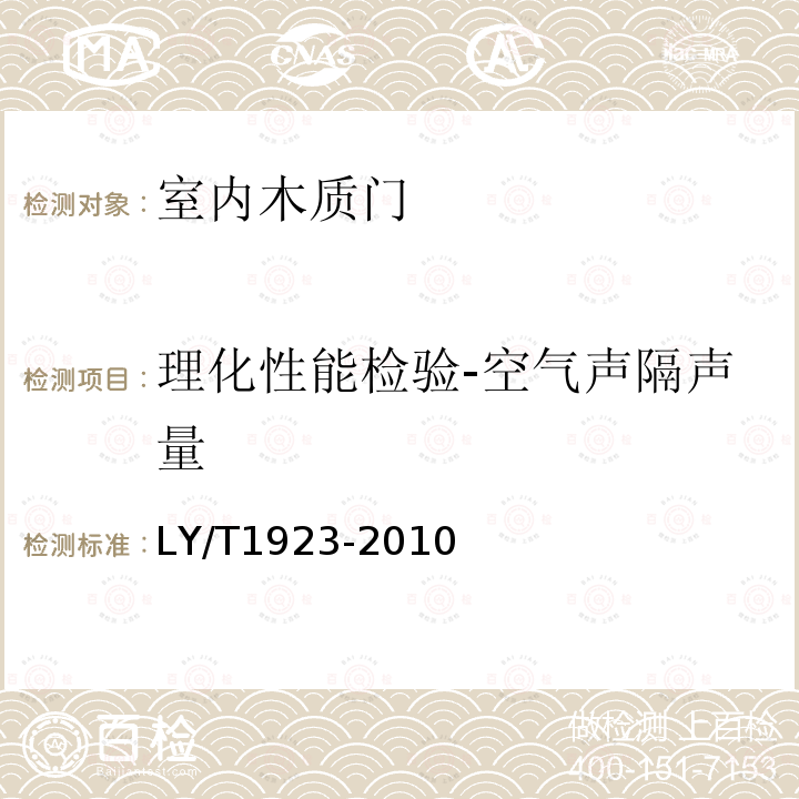 理化性能检验-空气声隔声量 室内木质门