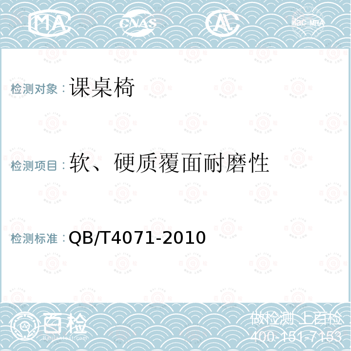 软、硬质覆面耐磨性 课桌椅