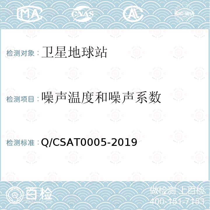 噪声温度和噪声系数 Q/CSAT0005-2019 Ka频段船载卫星通信地球站通用技术要求