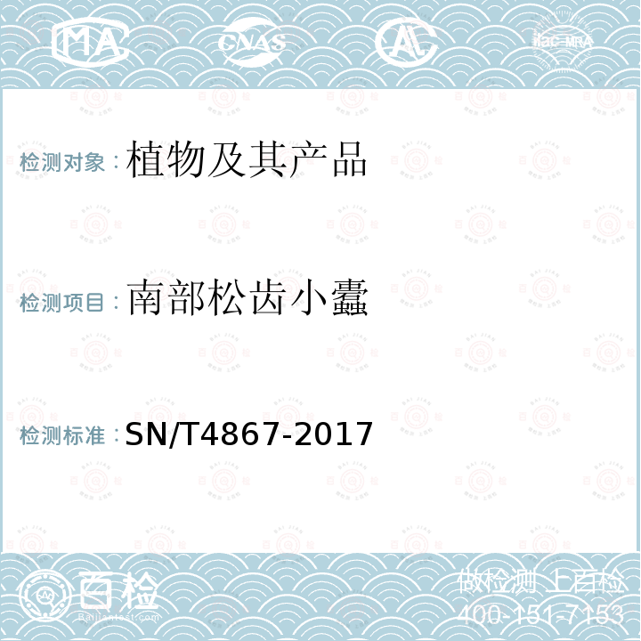南部松齿小蠹 SN/T 4867-2017 齿小蠹属(非中国种)检疫鉴定方法