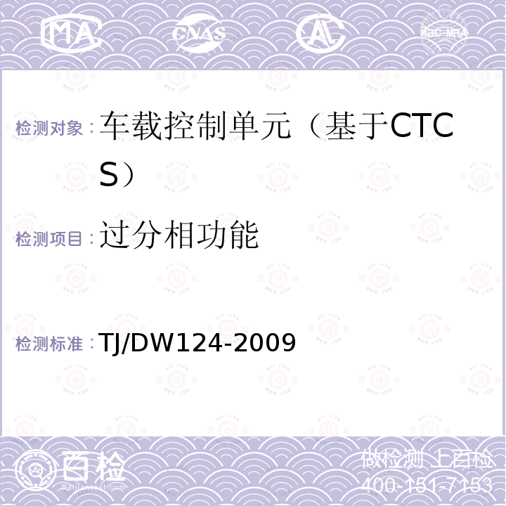 过分相功能 TJ/DW124-2009 CTCS-3级列控系统测试案例（V3-0）