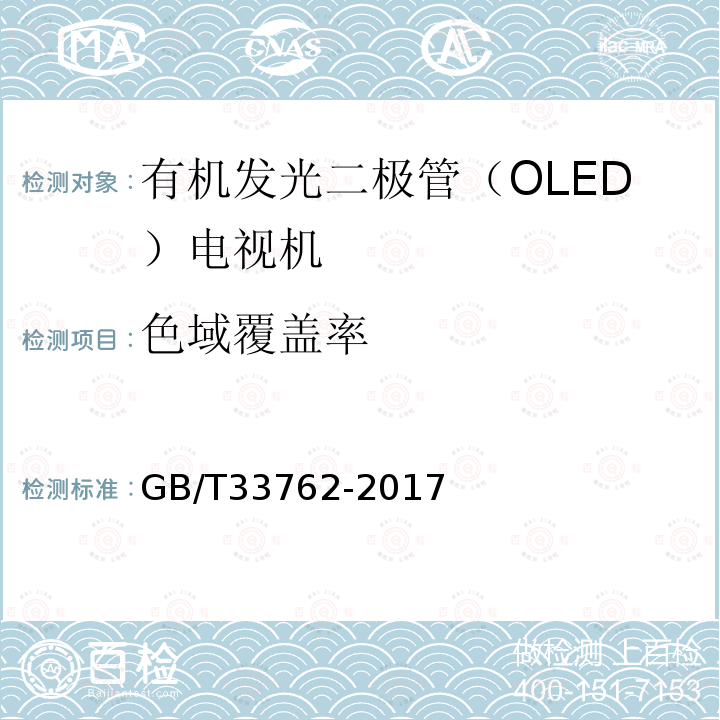 色域覆盖率 有机发光二极管（OLED）电视机显示性能测量方法