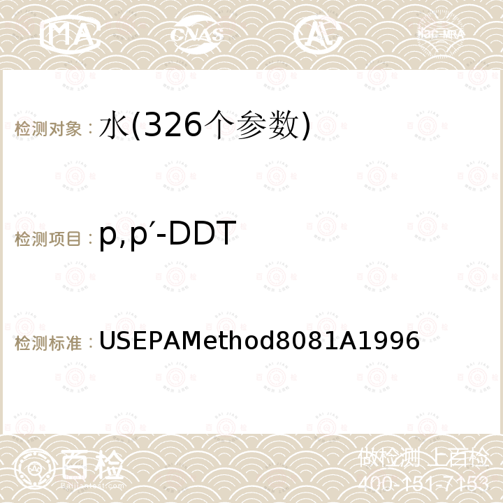 p,p′-DDT 气相色谱测定有机氯农药