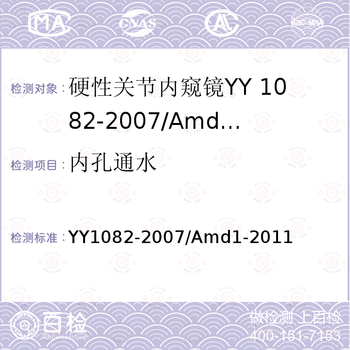 内孔通水 YY 1082-2007 硬性关节内窥镜