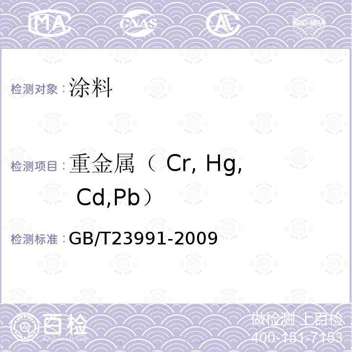 重金属（ Cr, Hg, Cd,Pb） 涂料中可溶性有害元素含量的测定