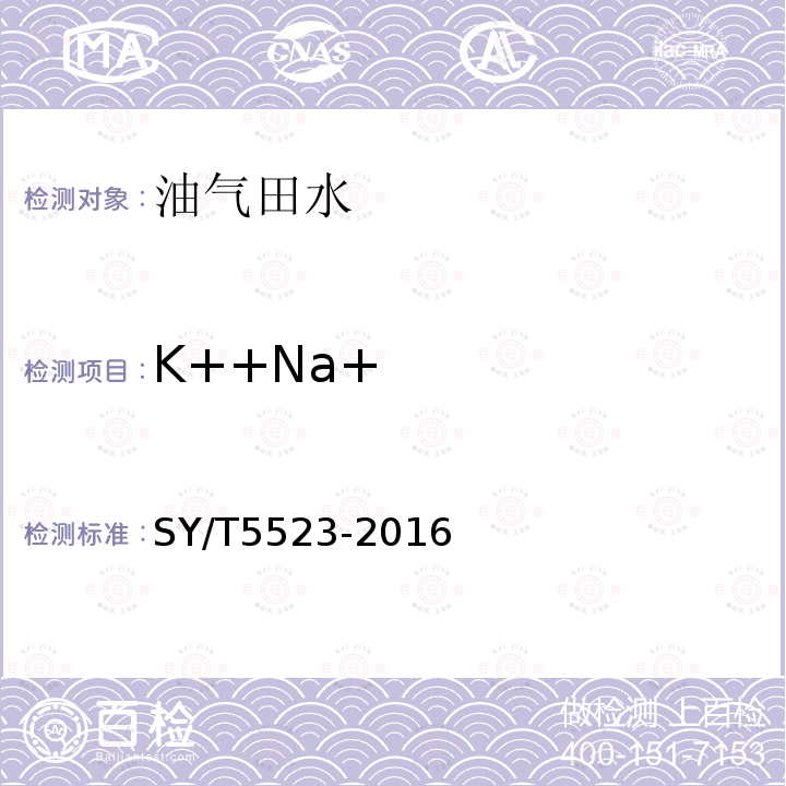 K++Na+ SY/T 5523-2016 油田水分析方法