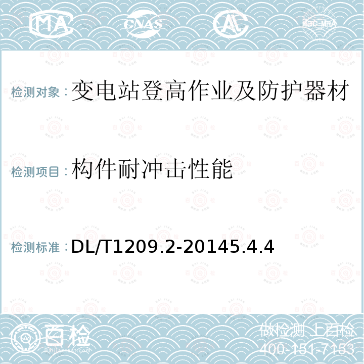 构件耐冲击性能 变电站登高作业及防护器材技术要求 第2部分：拆卸型检修平台