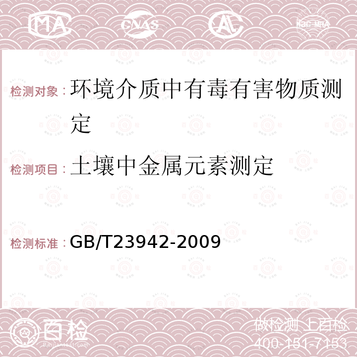 土壤中金属元素测定 GB/T 23942-2009 化学试剂 电感耦合等离子体原子发射光谱法通则