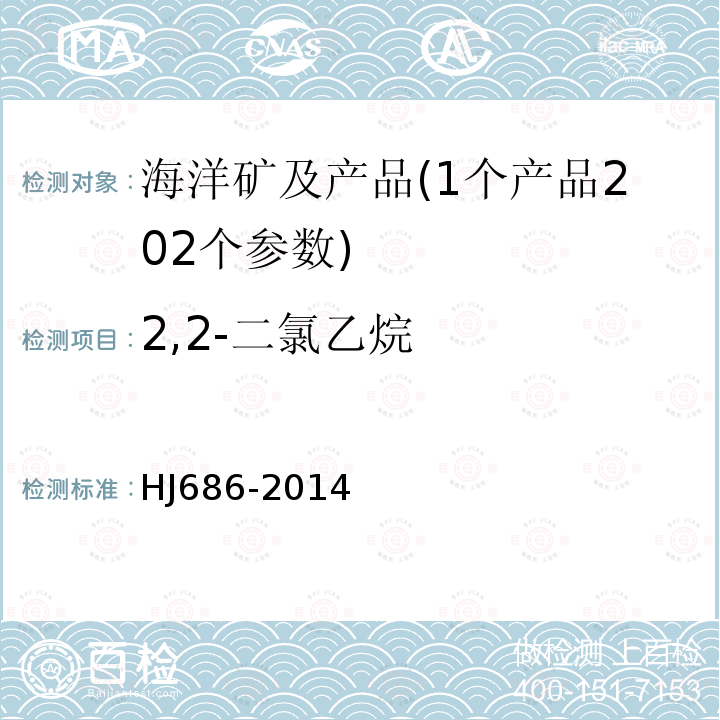 2,2-二氯乙烷 水質 揮發(fā)性有機物的測定 吹掃捕集/氣相色譜法