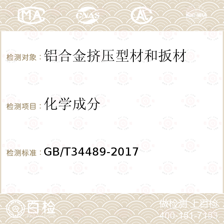 化学成分 屋面结构用铝合金挤压型材和板材