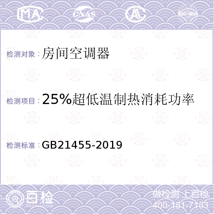 25%超低温制热消耗功率 房间空气调节器能效限定值及能效等级