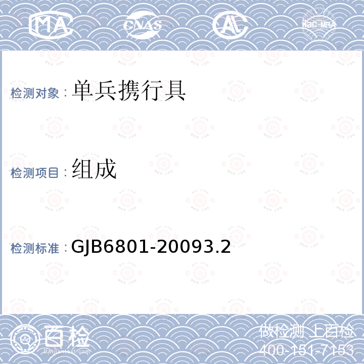 组成 GJB6801-20093.2 组合式单兵携行具规范