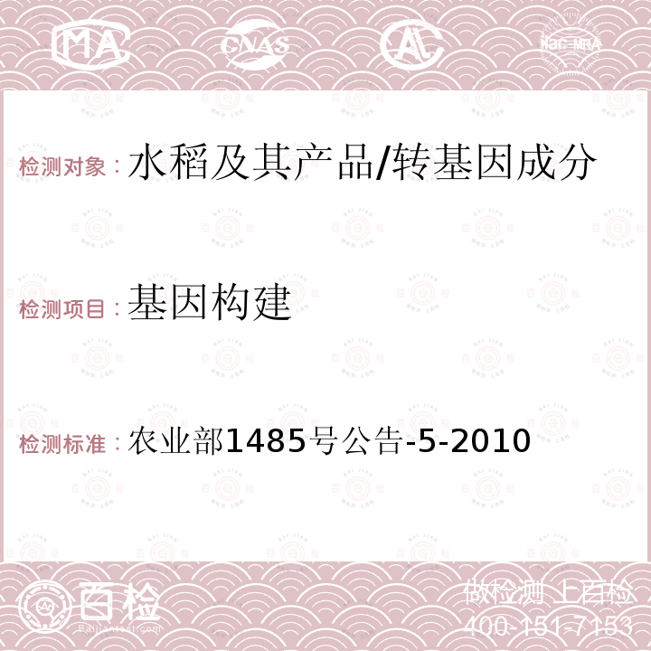 基因构建 转基因植物及其产品成分检测 抗病水稻M12及其衍生品种定性PCR方法