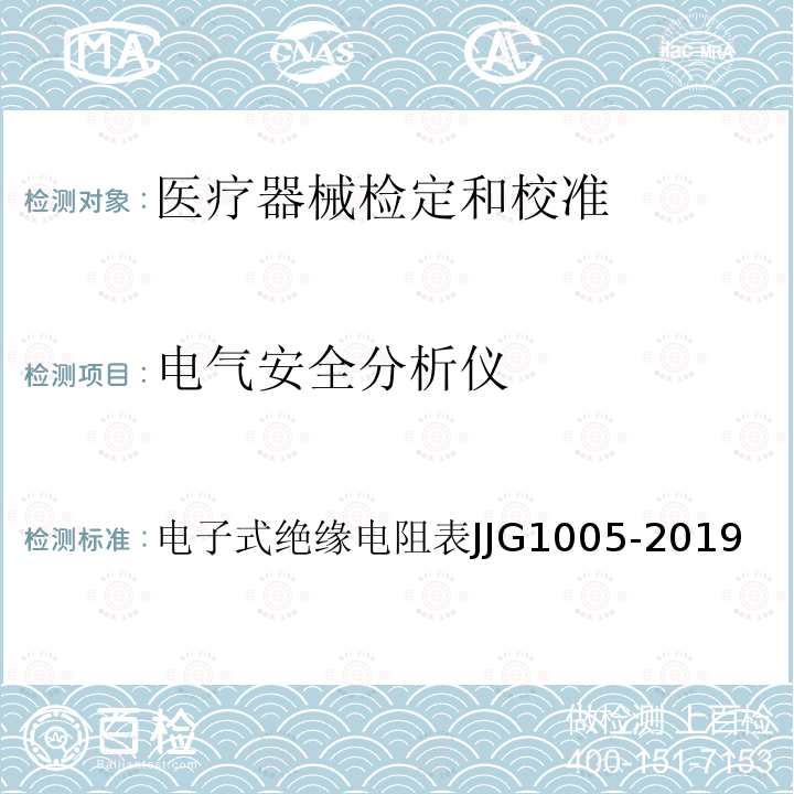 电气安全分析仪 JJG 1005 电子式绝缘电阻表-2019