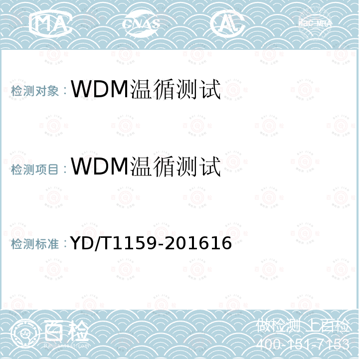 WDM温循测试 光波分复用(WDM)系统测试方法