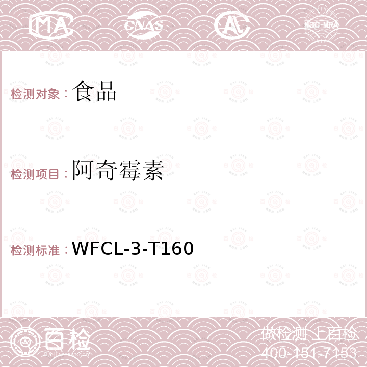 阿奇霉素 WFCL-3-T160 动物源性食品中残留量测定标准操作规程——液相色谱-串联质普法