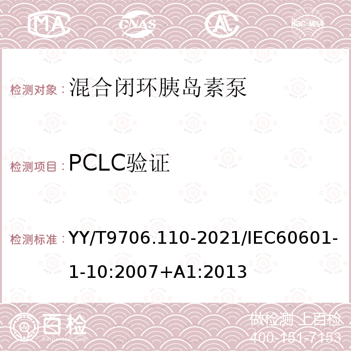 PCLC验证 医用电气设备 第1-10部分：基本安全和基本性能的通用要求 并列标准：生理闭环控制器开发要求