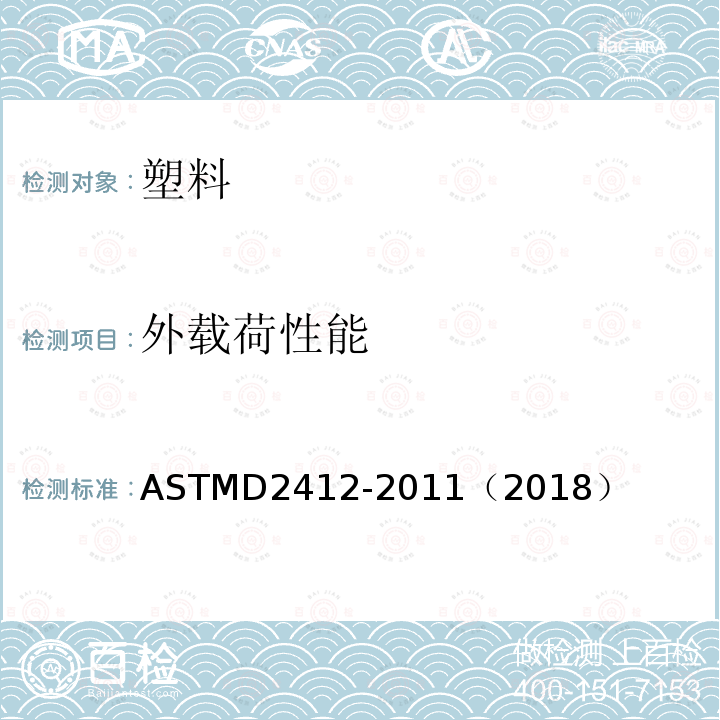 外载荷性能 ASTM D2412-2011(2018) 用平行板负荷法测定塑料管的外负荷特性的标准试验方法