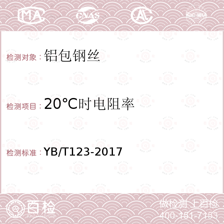 20℃时电阻率 铝包钢丝