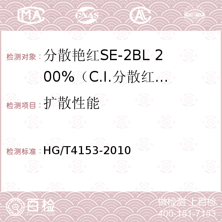 扩散性能 HG/T 4153-2010 分散艳红SE-2BL 200%(C.I. 分散红86)