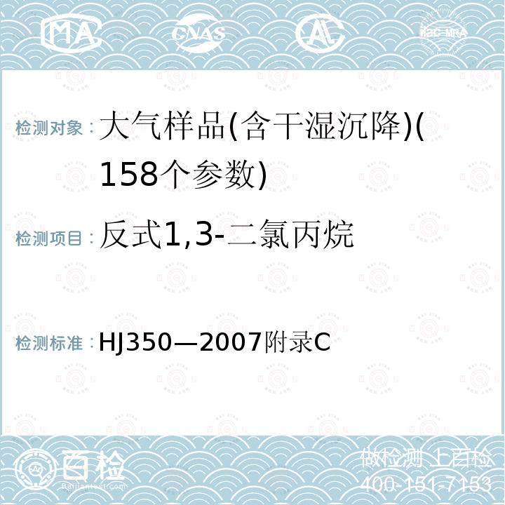 反式1,3-二氯丙烷 HJ/T 350-2007 展览会用地土壤环境质量评价标准(暂行)