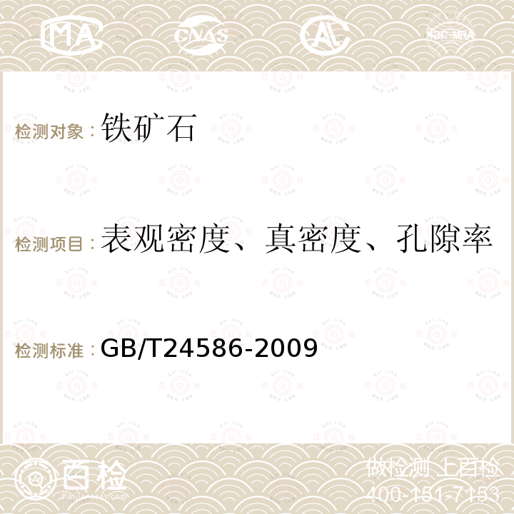 表观密度、真密度、孔隙率 铁矿石 表观密度、真密度和孔隙率的测定