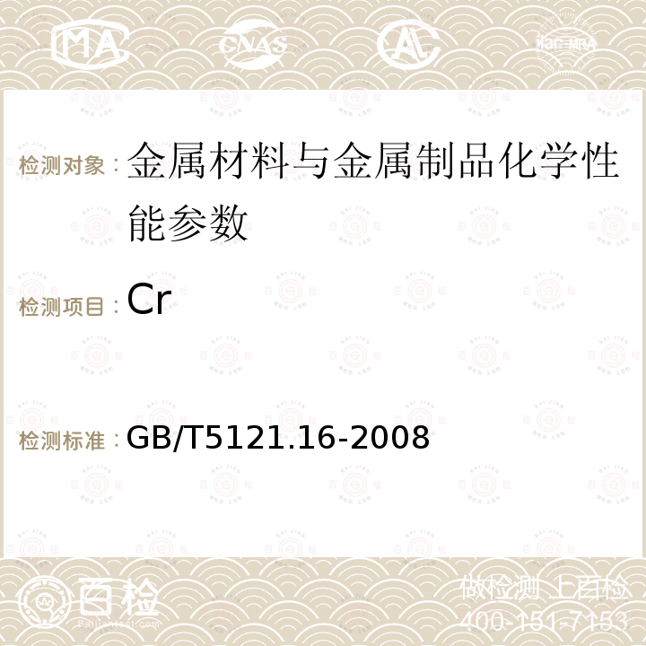 Cr 铜及铜合金化学分析方法 第16部分：铬含量的测定