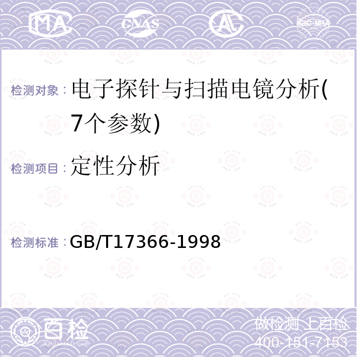 定性分析 GB/T 17366-1998 矿物岩石的电子探针分析试样的制备方法