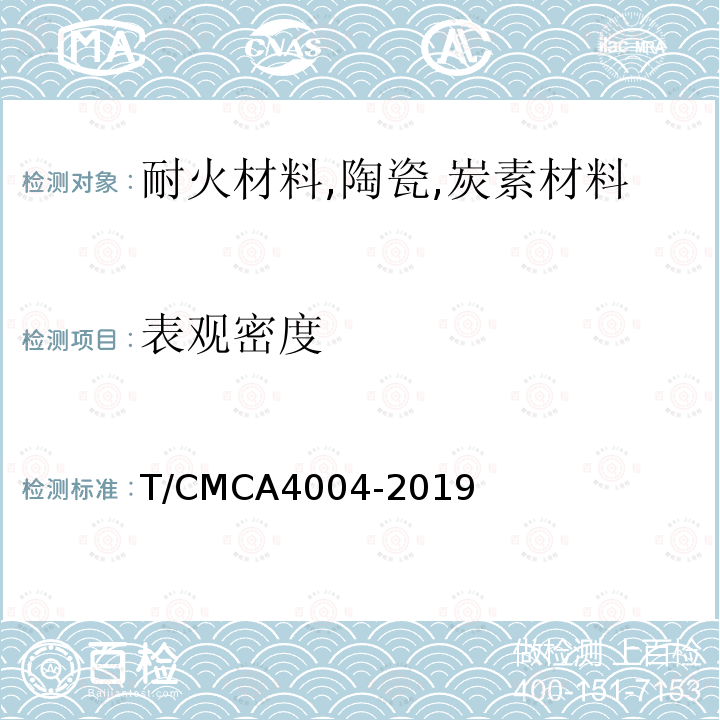 表观密度 蓄热式炉用蜂窝体应用技术标准 附录A 表观密度的测量方法