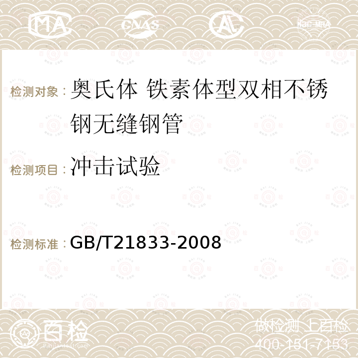 冲击试验 奥氏体 铁素体型双相不锈钢无缝钢管