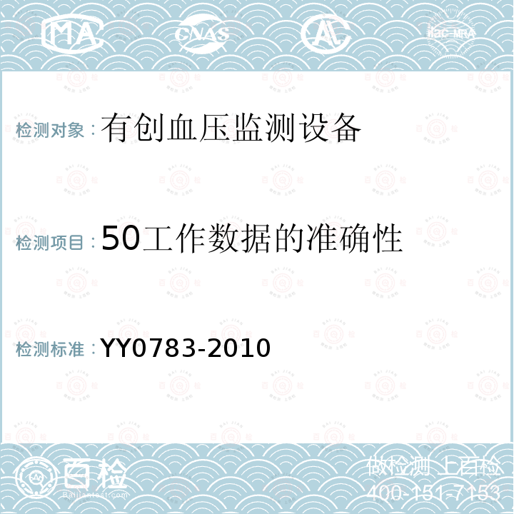 50工作數據的準確性 醫用電氣設備 第2-34部分：有創血壓監測設備的安全和基本性能專用要求