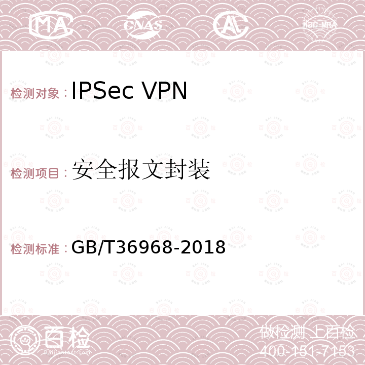 安全报文封装 GB/T 36968-2018 信息安全技术 IPSec VPN技术规范