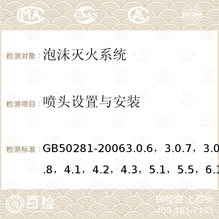 喷头设置与安装 GB 50281-1998 泡沫灭火系统施工及验收规范