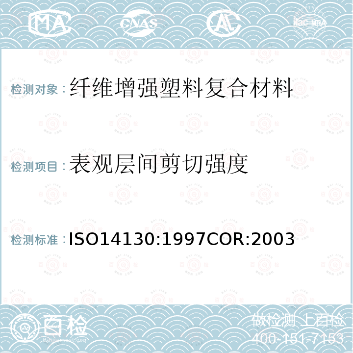 表观层间剪切强度 纤维增强塑料复合材料－短梁剪切强度的测定