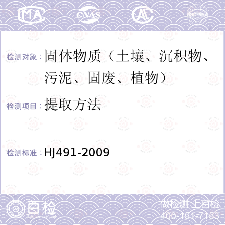 提取方法 HJ 491-2009 土壤 总铬的测定 火焰原子吸收分光光度法