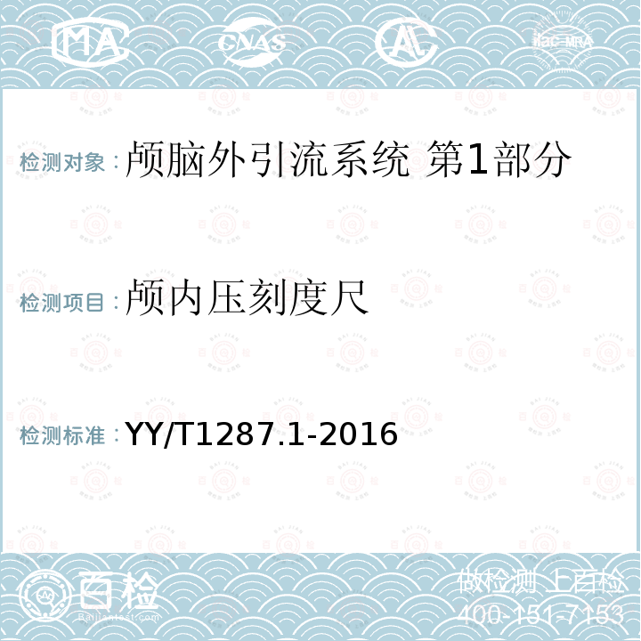 颅内压刻度尺 颅脑外引流系统 第1部分：颅脑穿刺外引流收集装置