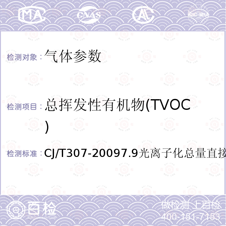 总挥发性有机物(TVOC) CJ/T307-20097.9光离子化总量直接检测法 城镇排水设施气体的检测方法