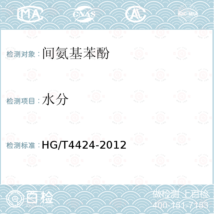 水分 HG/T 4424-2012 间氨基苯酚