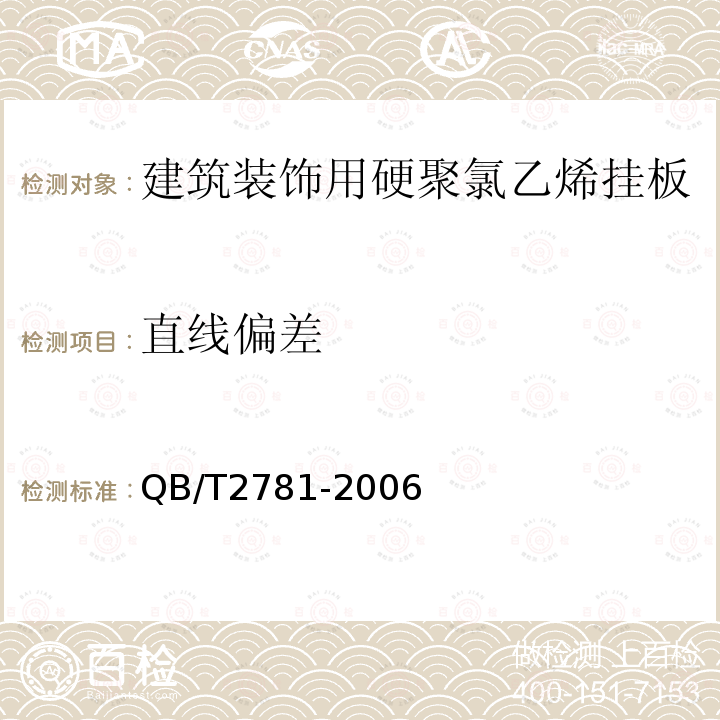 直线偏差 建筑装饰用硬聚氯乙烯挂板