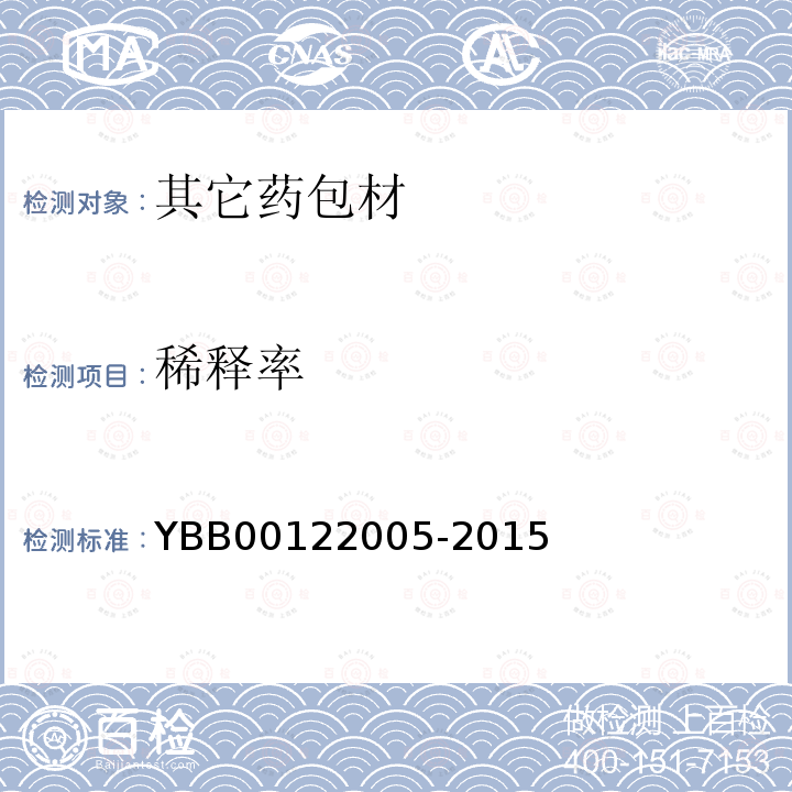 稀释率 YBB 00122005-2015 固体药用纸袋装硅胶干燥剂