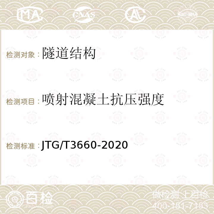 喷射混凝土抗压强度 JTG/T 3660-2020 公路隧道施工技术规范