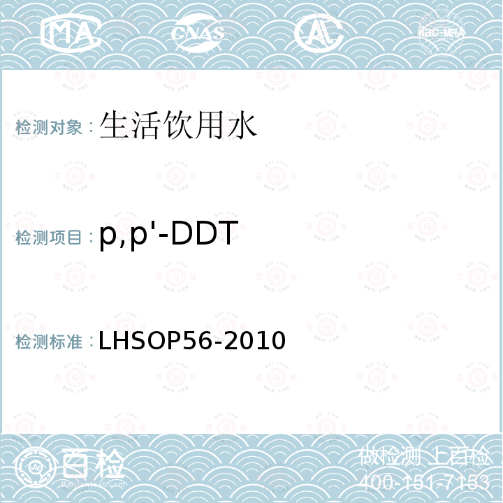 p,p'-DDT LHSOP56-2010 水中15种有机氯类农药多残留检测方法