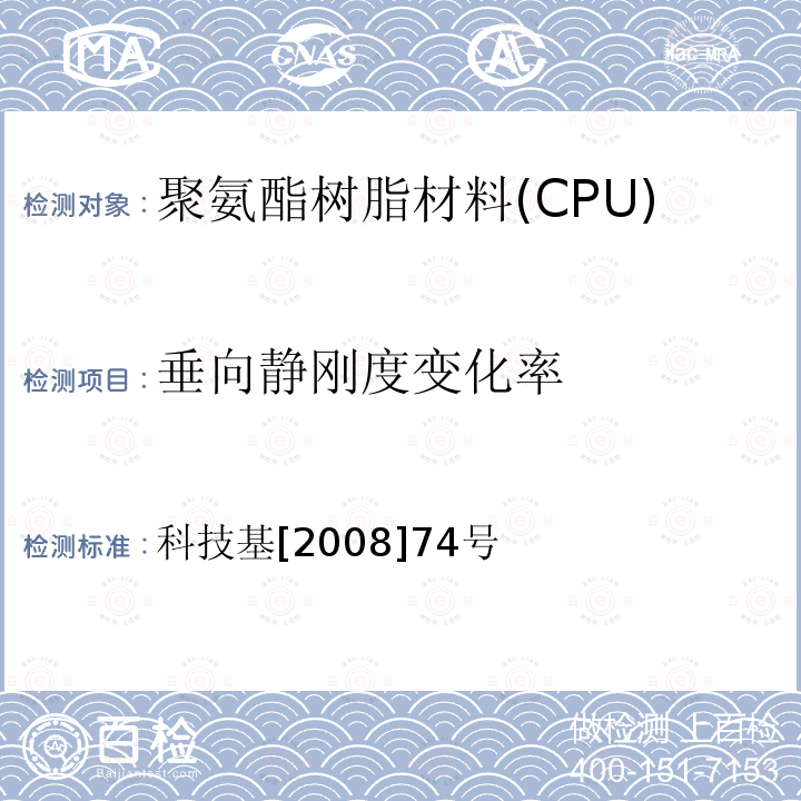 垂向静刚度变化率 客运专线铁路CRTS I型板式无砟轨道凸形档台填充聚氨酯树脂(CPU）暂行技术条件 附录G