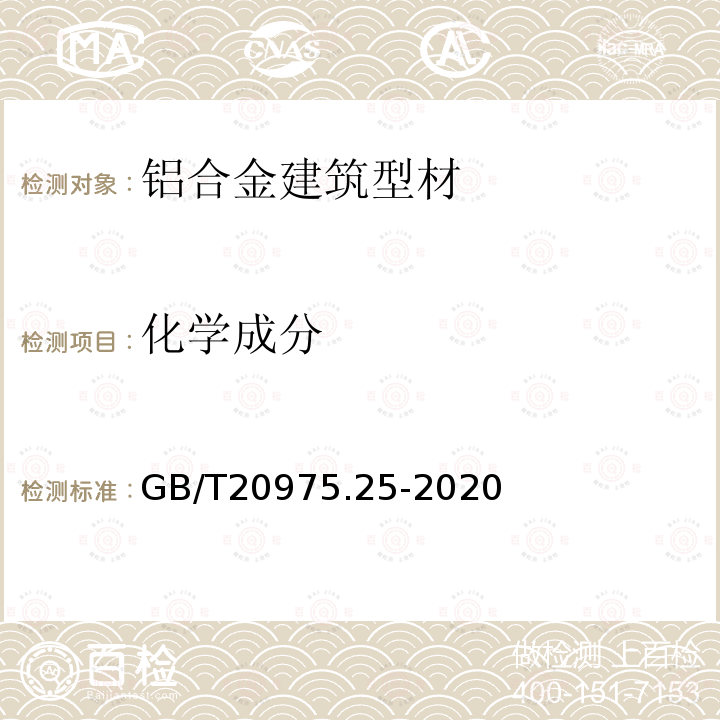 化学成分 铝及铝合金化学分析方法 第25部分：元素含量的测定 电感耦合等离子体原子发射光谱法